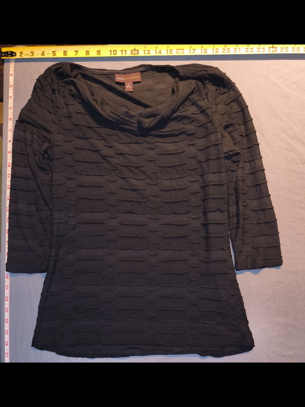 Dana Buchman Black Textured Knit Top
